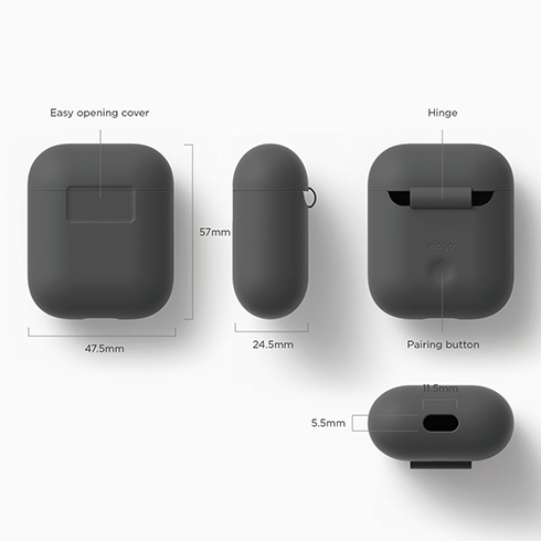 Elago Airpods Silicone Case-Dark Gray