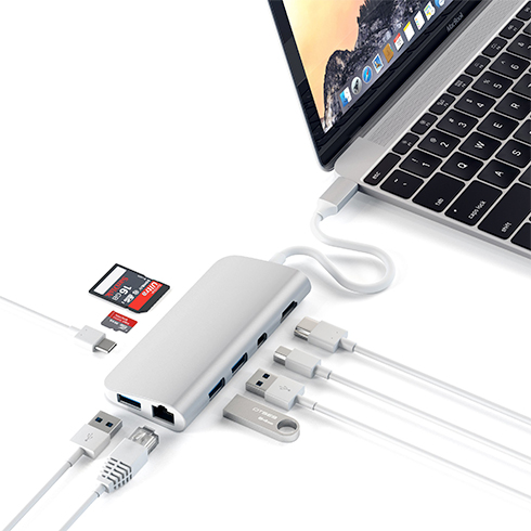 Satechi USB-C Multimedia adapter - Silver Aluminium