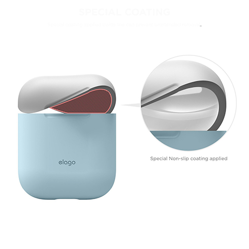 Elago Airpods Silicone Duo Case-Pastel Blue/Pink, White