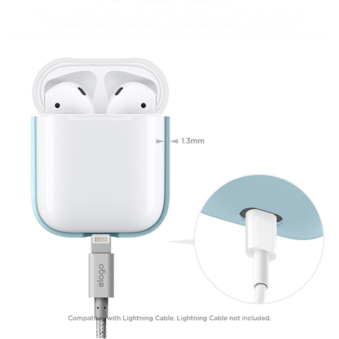 Elago Airpods Silicone Duo Case-Pastel Blue/Pink, White