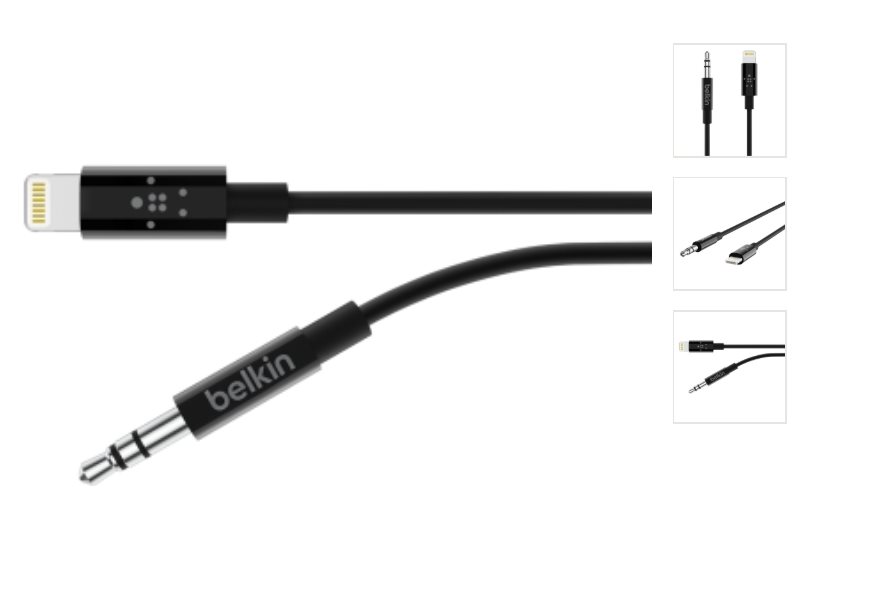 Belkin kabel Lightning-3,5mm jack, 0,9m-Black