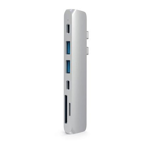 Satechi USB-C Slim Multipor adaptér V2-Silver Aluminium