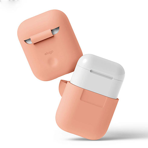 Elago Airpods Silicone Case - Peach