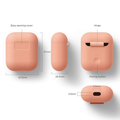 Elago Airpods Silicone Case - Peach