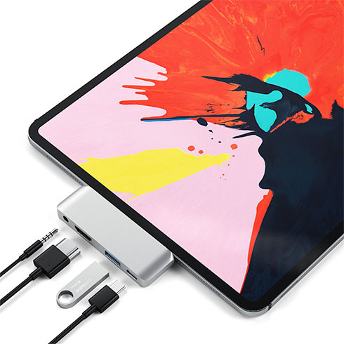 Satechi USB-C Mobile Pro Hub pre iPad Pro/Air 10.9" 2020 - Silver