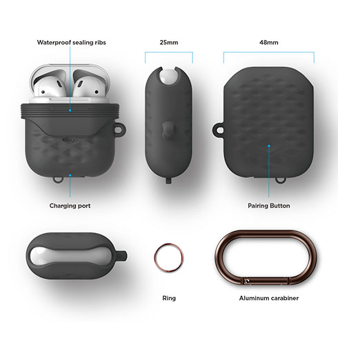 Elago AirPods Waterproof Hang Active Case - Dark Gray