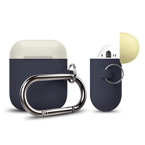 Elago Airpods Silicone Duo Hang Case-Jeans Indigo/White, Yellow