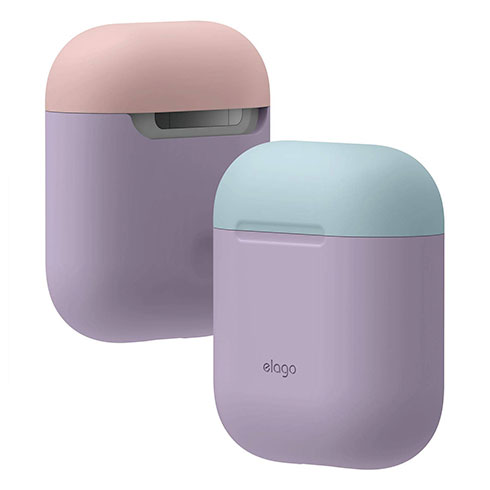 Elago Airpods Silicone Duo Case - Lavender/Pink, Pastel Blue