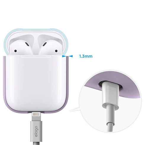 Elago Airpods Silicone Duo Case - Lavender/Pink, Pastel Blue