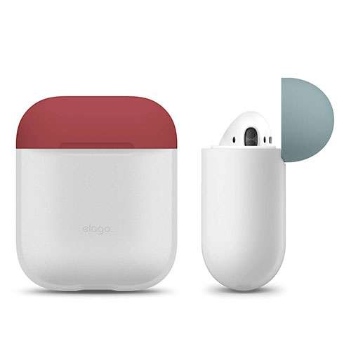 Elago Airpods Silicone Duo Case - NightGlow Blue/Pastel Blue, Pink