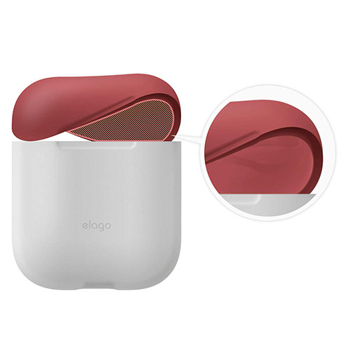 Elago Airpods Silicone Duo Case - NightGlow Blue/Pastel Blue, Pink