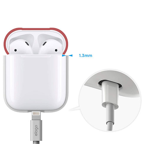 Elago Airpods Silicone Duo Case - NightGlow Blue/Pastel Blue, Pink