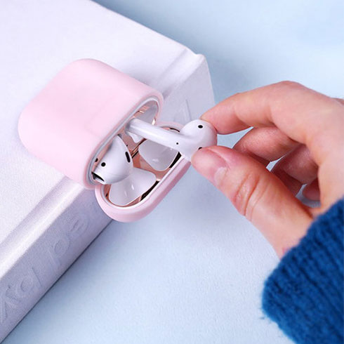 Elago Airpods Silicone Duo Case - Dark Brown/Blue,Yellow