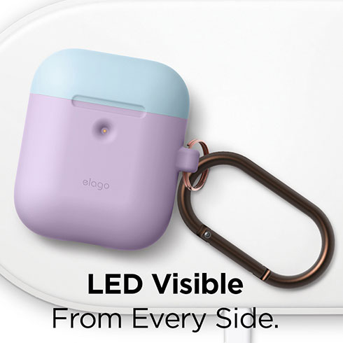 Elago Airpods 2 Silicone Duo Hang Case - Lavender/ Blue, Pink