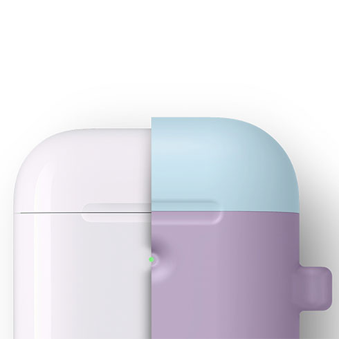 Elago Airpods 2 Silicone Duo Hang Case - Lavender/ Blue, Pink
