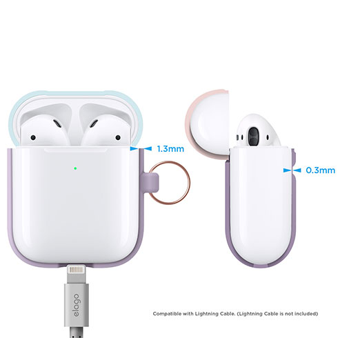 Elago Airpods 2 Silicone Duo Hang Case - Lavender/ Blue, Pink