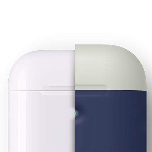Elago Airpods 2 Silicone Duo Case-Jean Indigo/White, Yellow