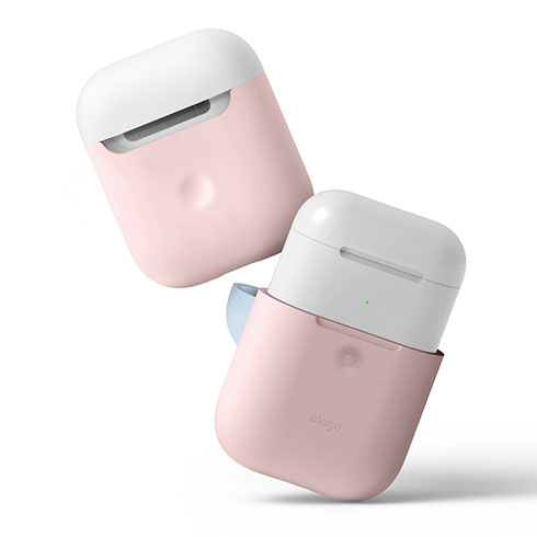 Elago Airpods 2 Silicone Duo Case-Pink/White, Blue