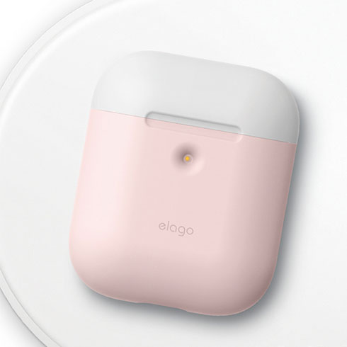 Elago Airpods 2 Silicone Duo Case-Pink/White, Blue