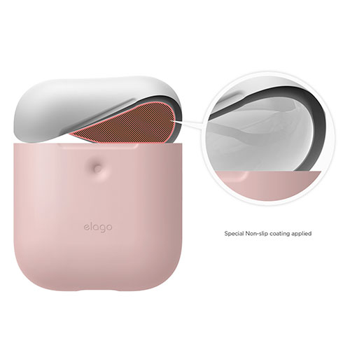 Elago Airpods 2 Silicone Duo Case-Pink/White, Blue