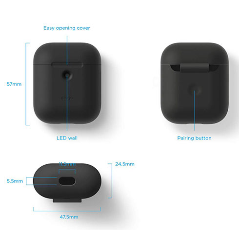 Elago Airpods 2 Silicone Case - Black