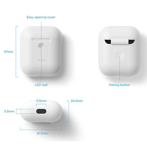 Elago Airpods 2 Silicone Case - White