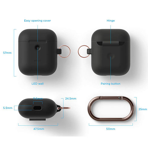 Elago Airpods 2 Silicone Hang Case - Black