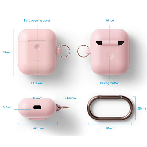 Elago Airpods 2 Silicone Hang Case - Pink