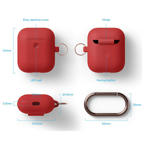 Elago Airpods 2 Silicone Hang Case - Red