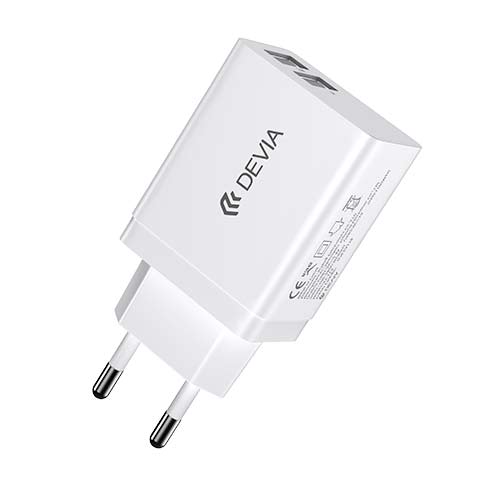 Devia sieťová nabíjačka Smart 2.4A 2 ports - White