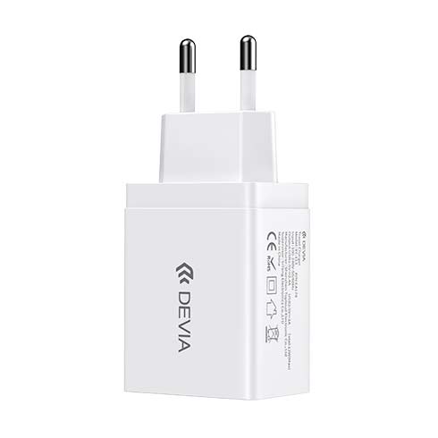 Devia sieťová nabíjačka Smart 2.4A 2 ports - White