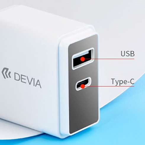 Devia sieťová nabíjačka Extreme Speed PD+2.4A 2 ports - White