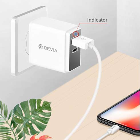 Devia sieťová nabíjačka Extreme Speed PD+2.4A 2 ports - White