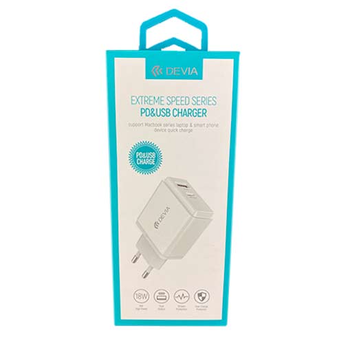 Devia sieťová nabíjačka Extreme Speed PD+2.4A 2 ports - White