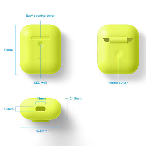 Elago Airpods 2 Silicone Case - Neon Yellow