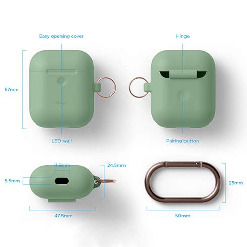 Elago Airpods 2 Silicone Hang Case - Pastel Green