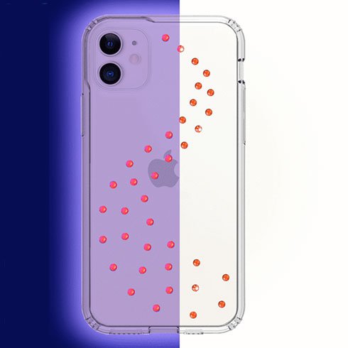 Swarovski kryt Milky Way Clear pre iPhone 11 - Neon Orange