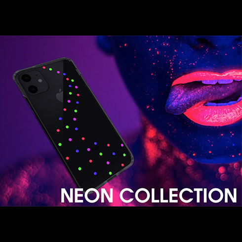 Swarovski kryt Milky Way Clear pre iPhone 11 - Neon Orange