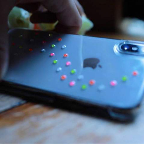 Swarovski kryt Milky Way Clear pre iPhone 11 - Neon Orange