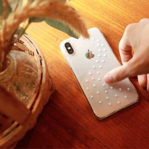 Swarovski kryt Milky Way Clear pre iPhone 11 - Neon Orange