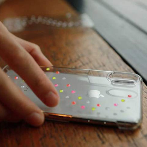 Swarovski kryt Milky Way Clear pre iPhone 11 - Neon Orange