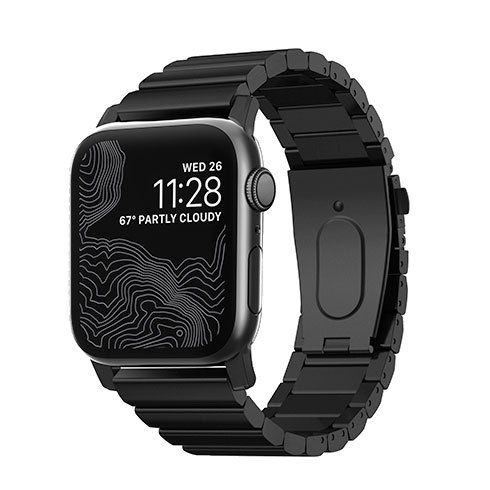 Nomad remienok pre Apple Watch 42/44/45/49 mm - Steel Band/Black Hardware