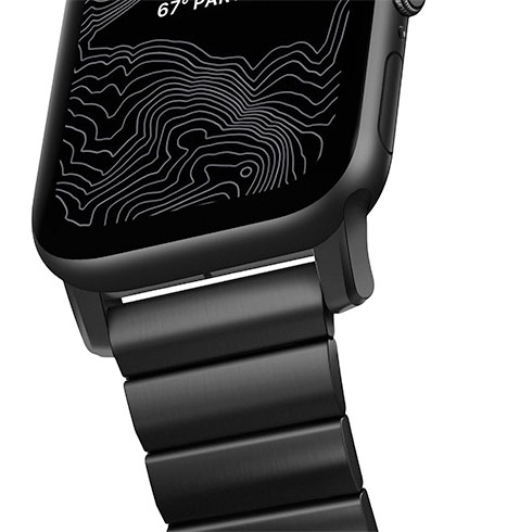 Nomad remienok pre Apple Watch 42/44/45/49 mm - Steel Band/Black Hardware