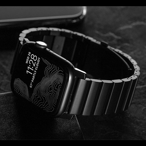 Nomad remienok pre Apple Watch 42/44/45/49 mm - Steel Band/Black Hardware