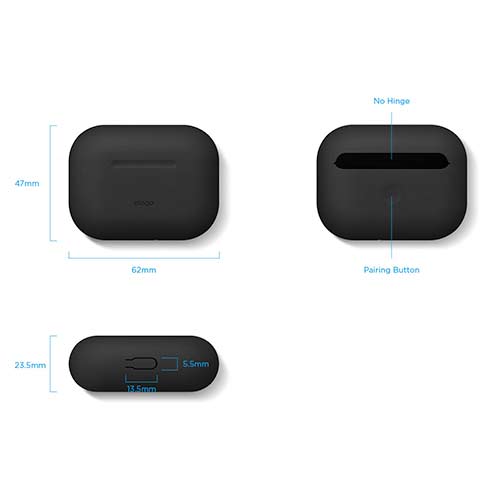 Elago Airpods Pro Slim Silicone Case - Black