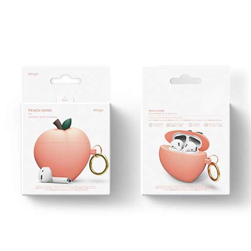 Elago Airpods Peach Silicone Case - Peach