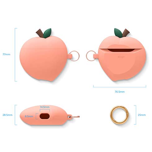 Elago Airpods Peach Silicone Case - Peach