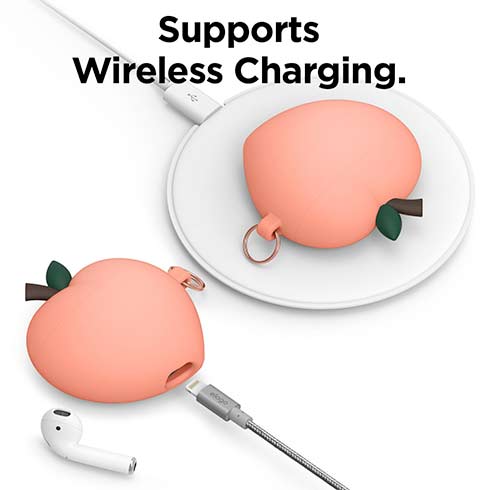 Elago Airpods Peach Silicone Case - Peach