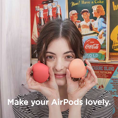 Elago Airpods Peach Silicone Case - Peach