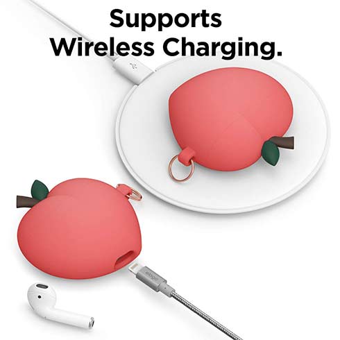 Elago Airpods Peach Silicone Case - Red